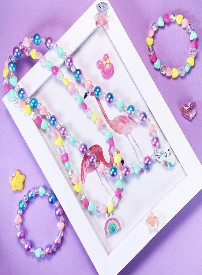 مجوهرات سيلفين للأطفال، قلادة وسوار للبنات الصغيرات، مزينة بقلادة على شكل وحيد القرن وقوس قزح ونجمة وتاج، مناسبة للأطفال الصغار، مجوهرات تنكرية، هدايا أميرات للأطفال من عمر 3 إلى 8 سنوات - Image 5